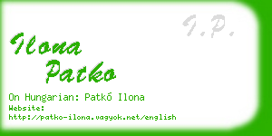 ilona patko business card