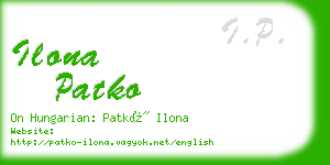 ilona patko business card